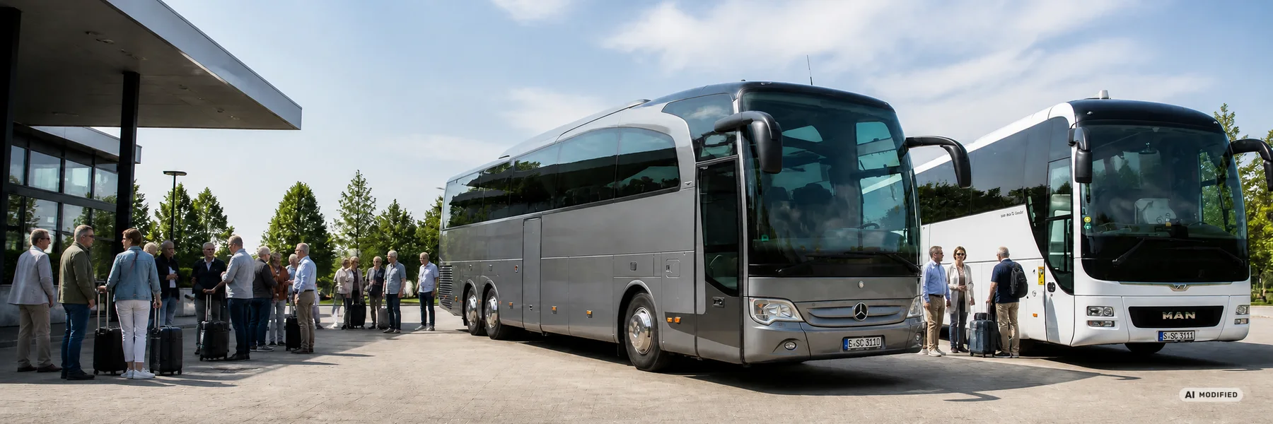 Reisebusse und Gruppe für europäische Busreisen