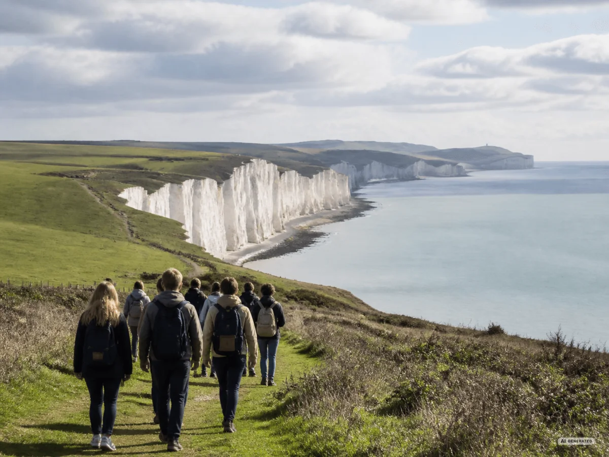 KI-gestützte Visualisierung: Gruppenreise an die Seven Sisters Kreideküste