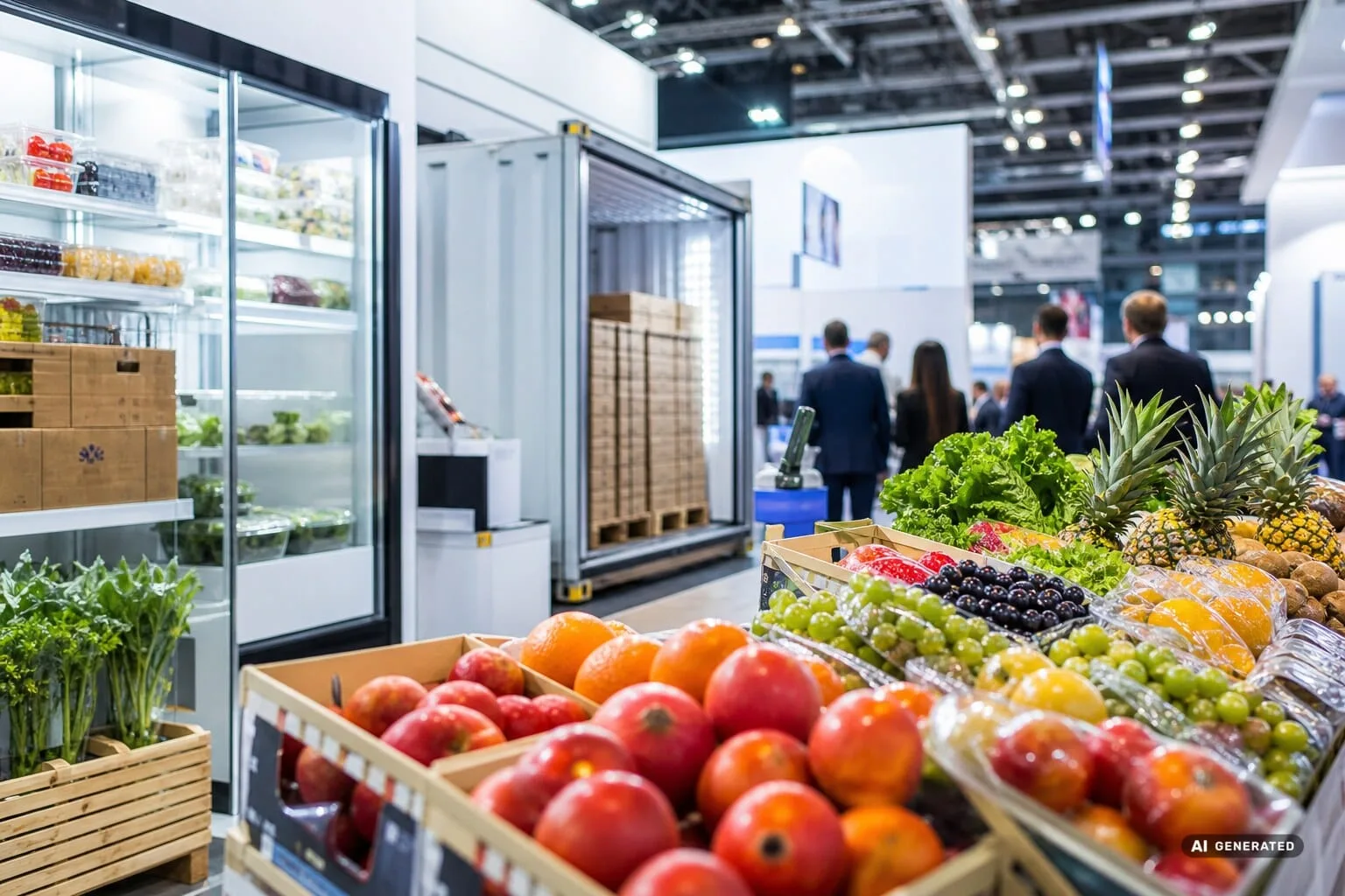 Fruit Logistica Berlin vershandel en logistiek in beursomgeving - AI generated