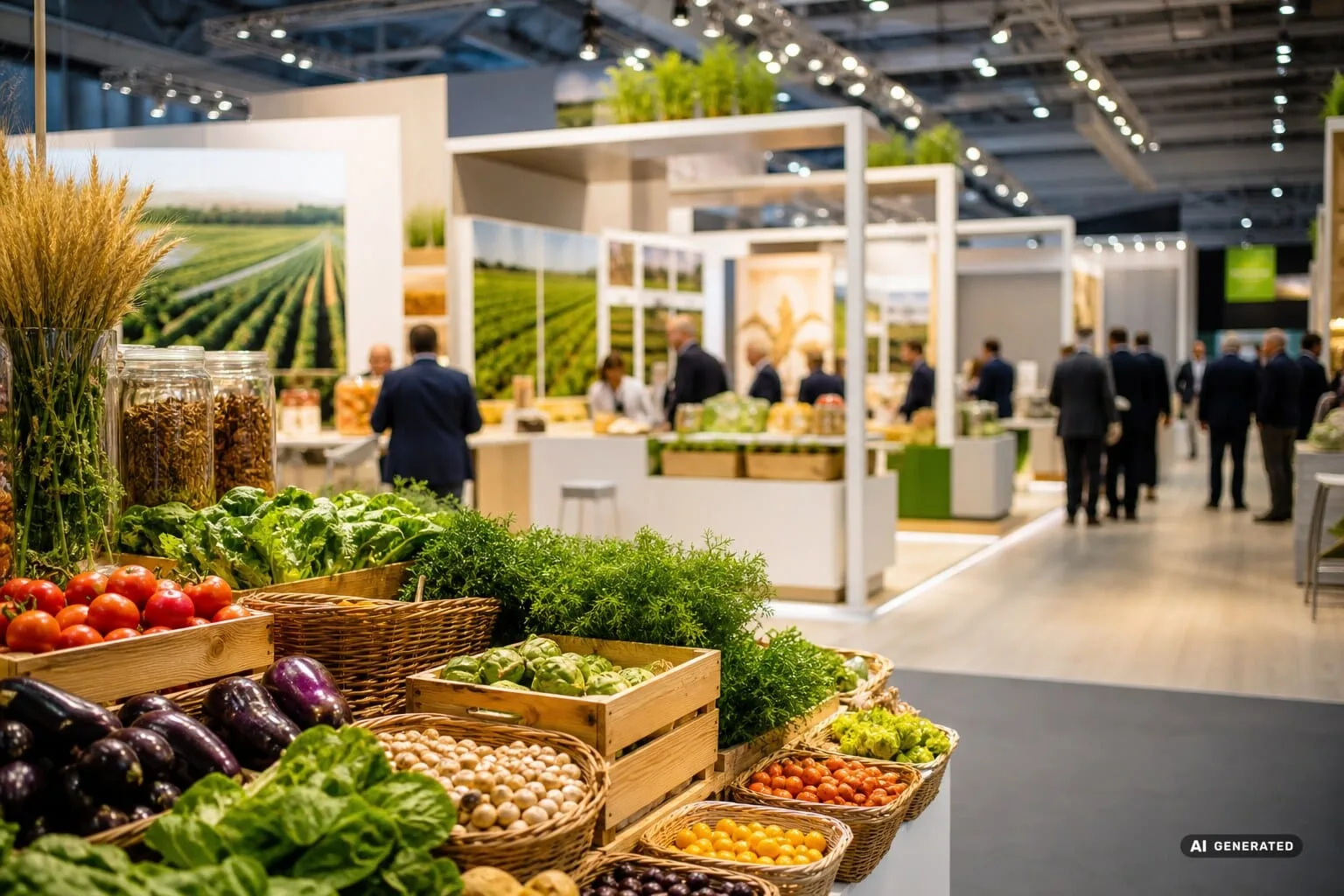 Grune Woche Berlin food- en landbouwbeurs met exposanten - AI generated