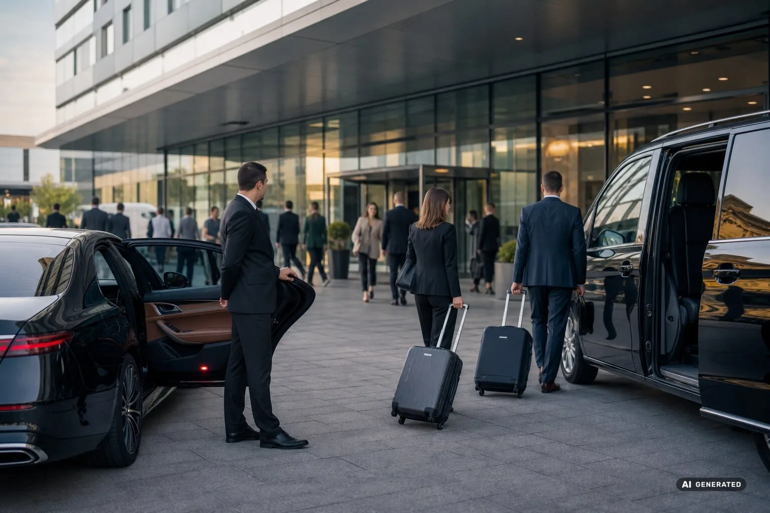 Chauffeur- en businessshuttle voor InnoTrans Berlin gasten - AI generated